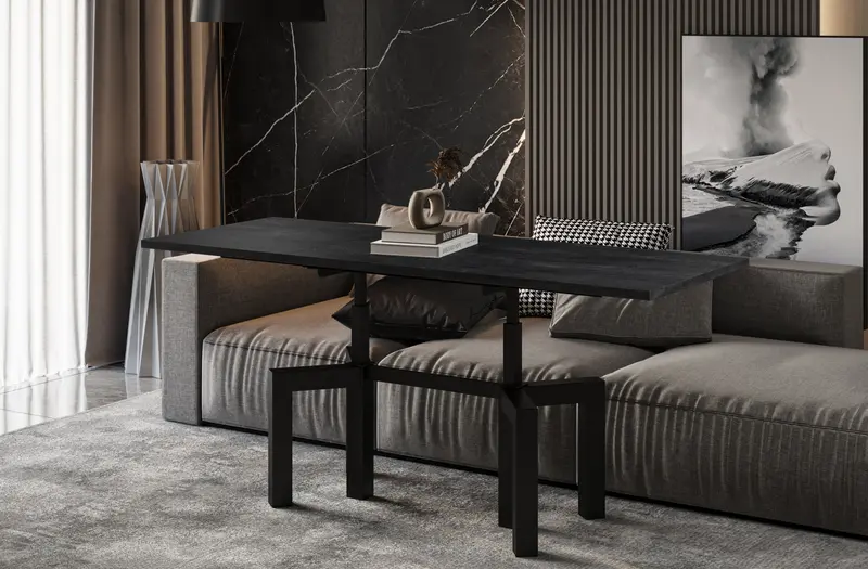 Couchtisch "Oliana" 110-170cm (Beton Dunkel)