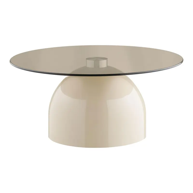 Couchtisch Ravello aus Glas Ø70cm - Beige