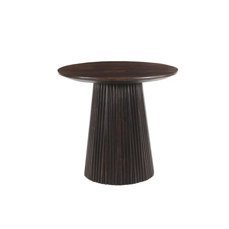 Couchtisch Salvator aus Mangoholz Ø50cm - Walnuss