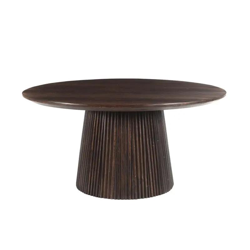 Couchtisch Salvator aus Mangoholz Ø80cm - Walnuss