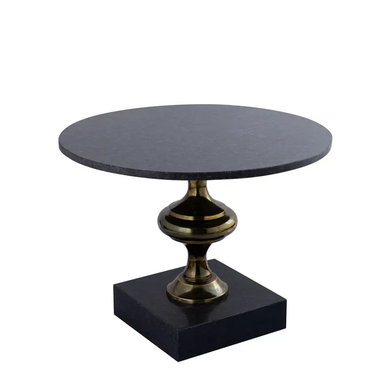 Couchtisch – Schwarzer Marmor, Gold Aluminiumbein, Runde Form - Alano | PTMD