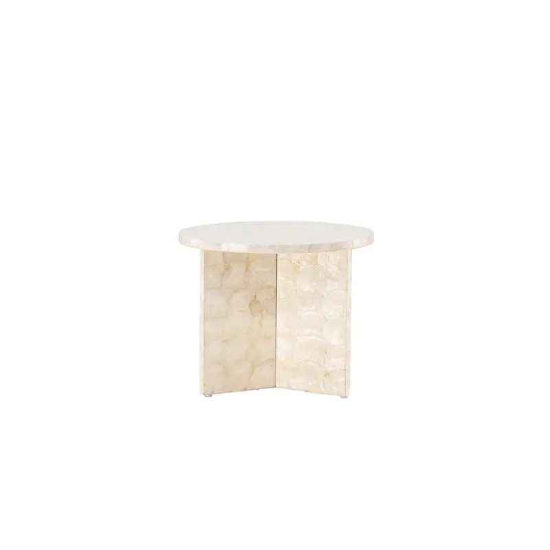 Couchtisch Smögen ⌀40cm - Capiz-Muschel Optik