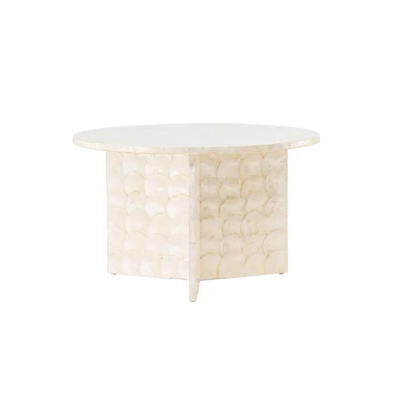 Couchtisch Smögen ⌀70cm - Capiz-Muschel Optik