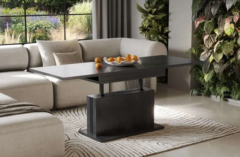 Couchtisch "Solaris" 110-170cm (Beton Dunkel)