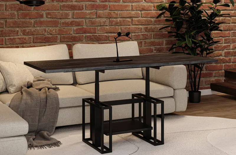 Couchtisch "Victoria" 110-170cm (Beton Dunkel)
