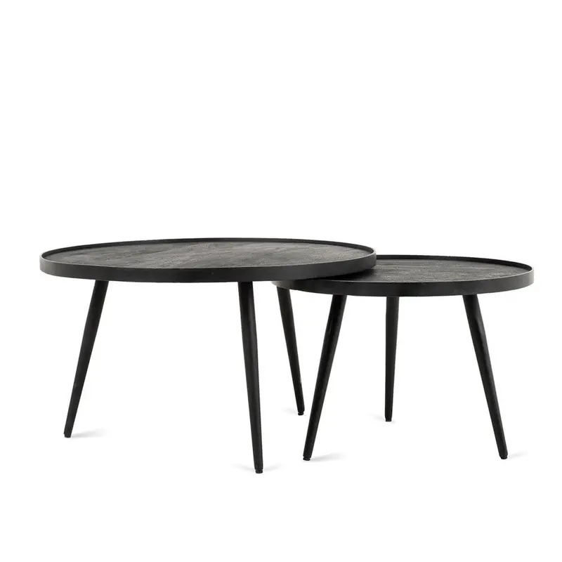 Couchtische Lena, 2er-Set - Schwarz