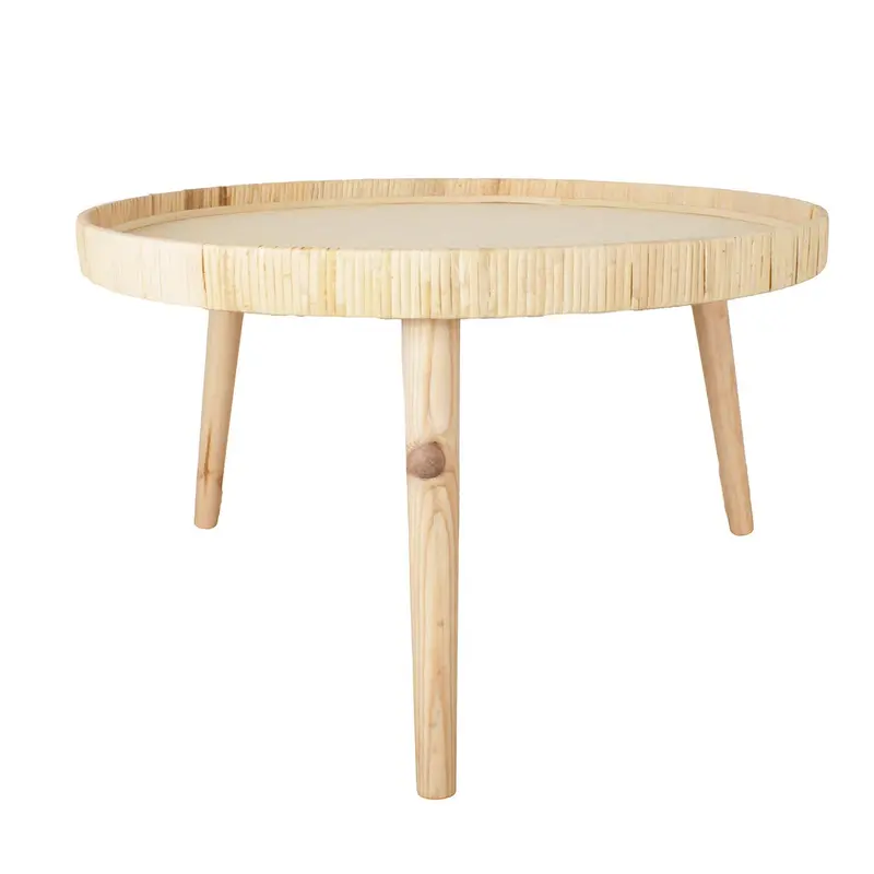 Couchtische Natural Bamboo aus Rattan, 2er-Set - Sandbraun