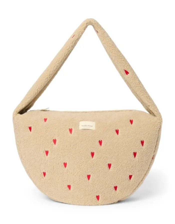 Cross Body Umhängetasche Teddy I Ecru Hearts