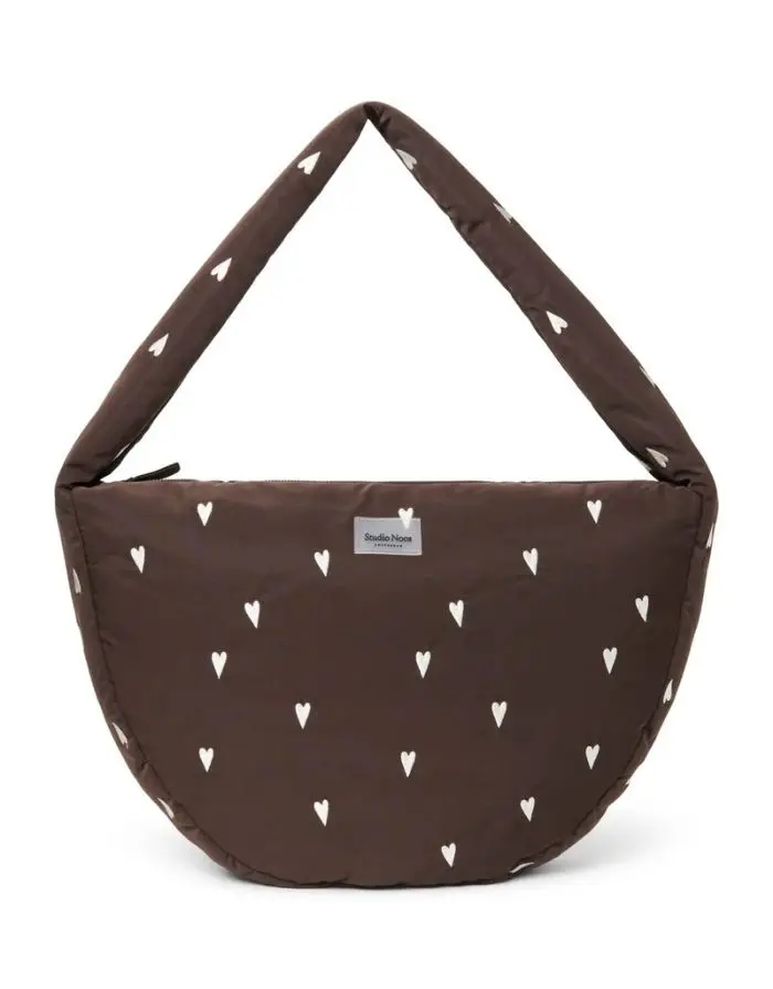 Crossbody Umhängetasche Puffy I Brown Hearts
