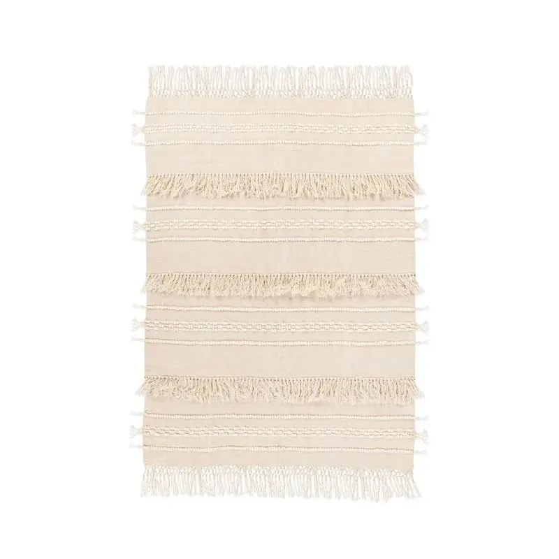 Decke – Naturfarbene Neuseelandwolle, Handgewebte Qualität, Authentischer Boho-Stil - Bohist 325 | Kayoom