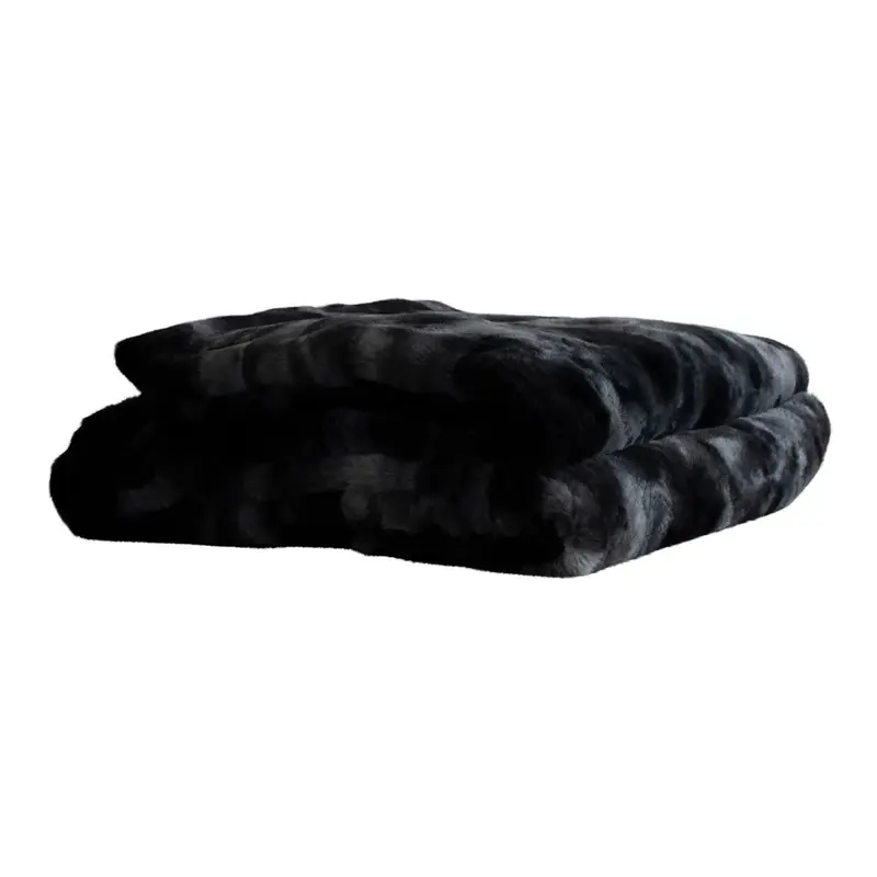 Decke – Schwarzes Polyester, Kunstfell Optik, Tiermuster Design, 220x240 cm - Linde | PTMD