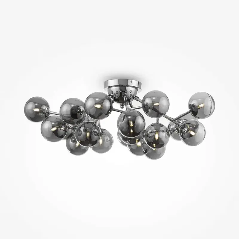 Deckenleuchte – Chrom Metall, 20-flammiges Design, Glasschirme - Dallas | Maytoni