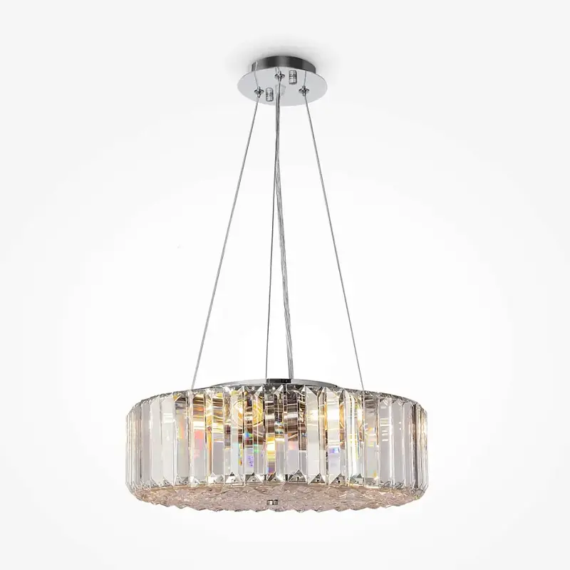 Deckenleuchte – Chrom Metall, Kristallschirm, 6× E27 Fassung, Ø40 cm, 60W Leistung - Recinto | Maytoni
