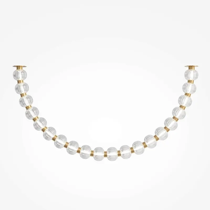Deckenleuchte – Goldmetall, Schlankes Glas, 130 cm - Amulet | Maytoni