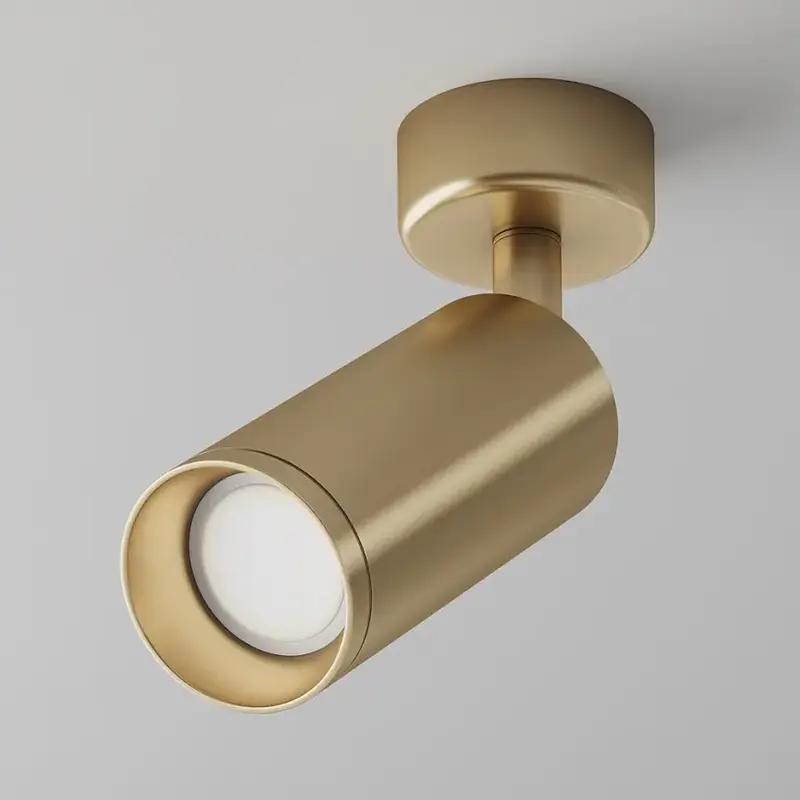 Deckenleuchte – Mattgoldenes Aluminium, 1× GU10 Fassung, 10 W Leistung, 19.5 cm Höhe - Focus | Maytoni