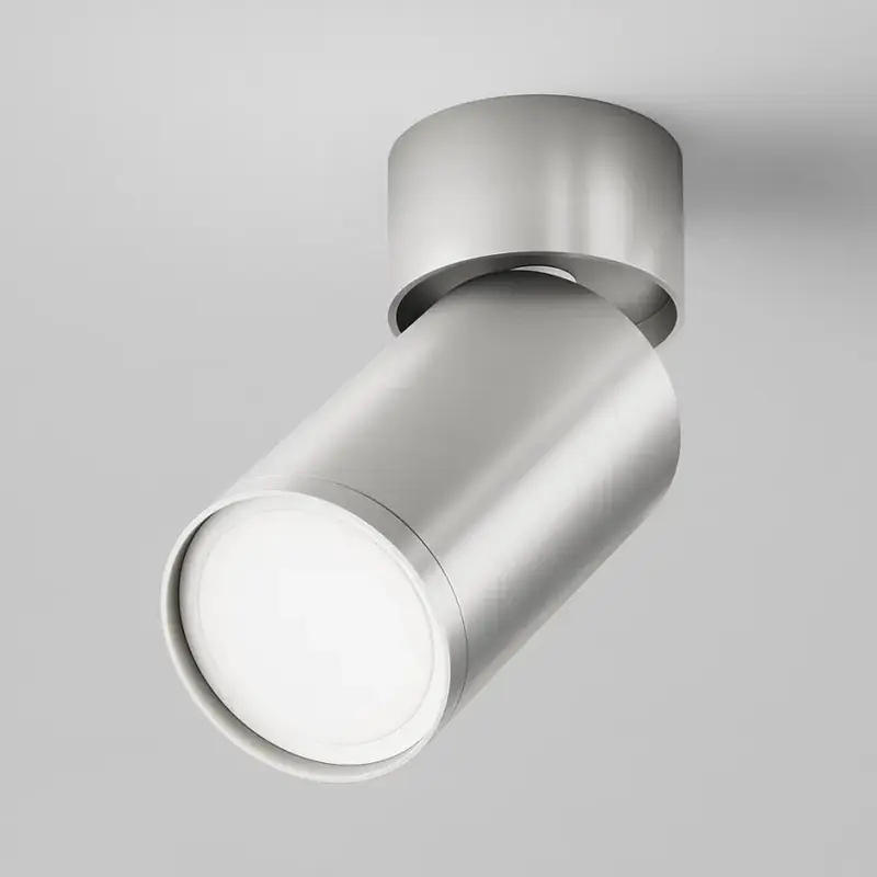 Deckenleuchte – Mattsilbernes Aluminium, 1× GU10 Fassung, 10 W Leistung, 12.8 cm Höhe - Focus S | Maytoni