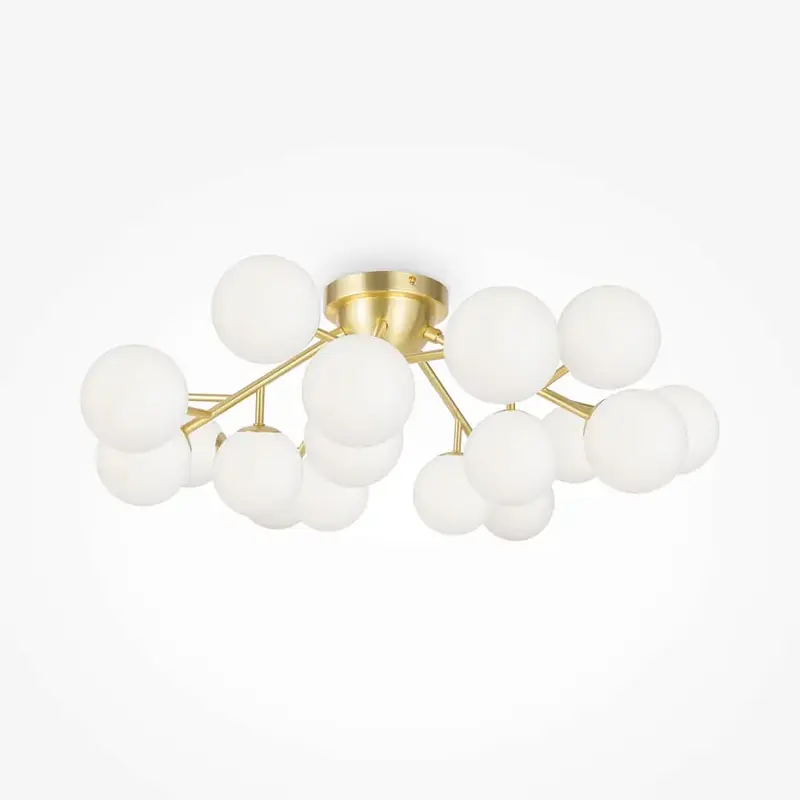 Deckenleuchte – Messing Metall, 20-flammiges Design, Glasschirme - Dallas | Maytoni
