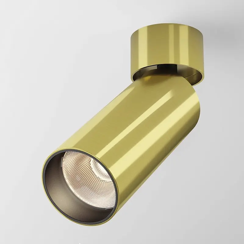 Deckenleuchte – Messingfarbenes Aluminium, 12 W LED, Warmweiß, 16 cm Höhe - Focus | Maytoni
