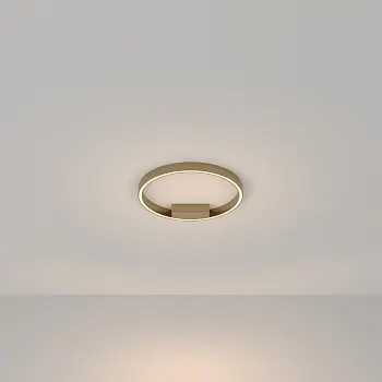 Deckenleuchte – Messingfarbenes Aluminium, 25W Leistung, Warmweiß, Ø40 cm - Rim | Maytoni
