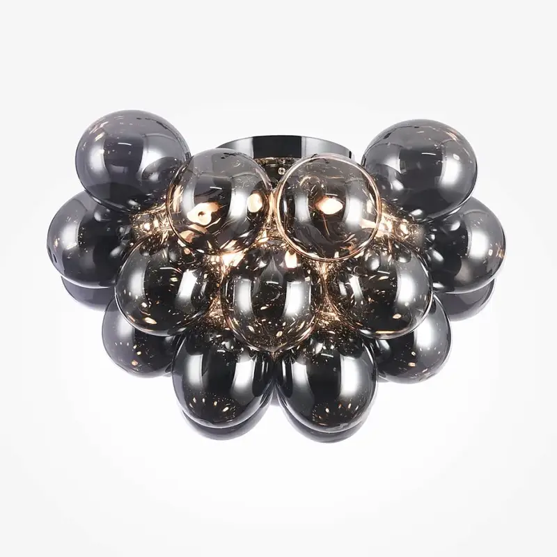 Deckenleuchte – Nickel Metall, Runde Glasschirme, 8-flammig - Balbo | Maytoni