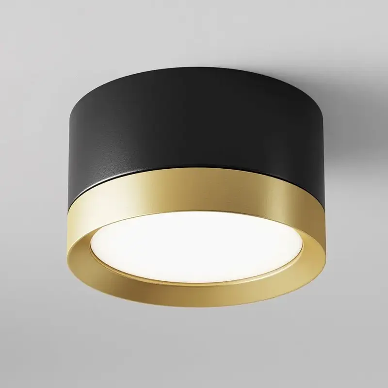 Deckenleuchte – Schwarz-Goldenes Aluminium, GX53 Fassung, IP20 Schutz, 5 cm Höhe - Hoop | Maytoni