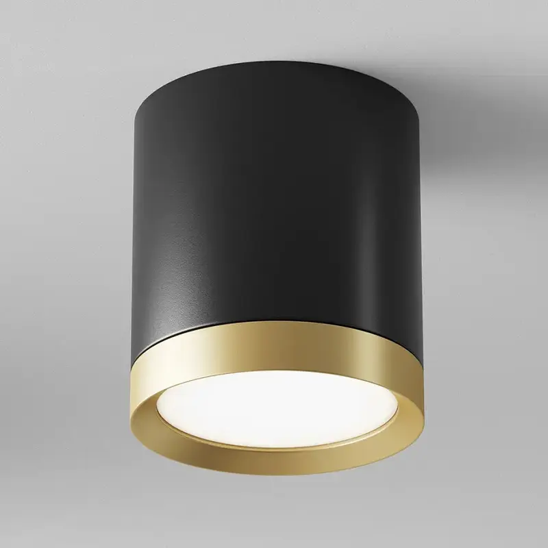 Deckenleuchte – Schwarz-Goldenes Aluminium, GX53 Fassung, IP20 Schutz, 9,6 cm Höhe - Hoop | Maytoni