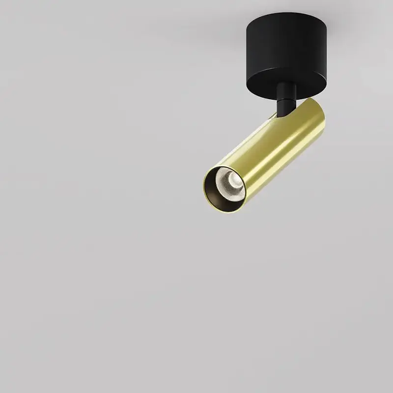 Deckenleuchte – Schwarz-Messing Aluminium, 6 W LED, CRI Ra 90, Höhe 16.6 cm - Focus T | Maytoni