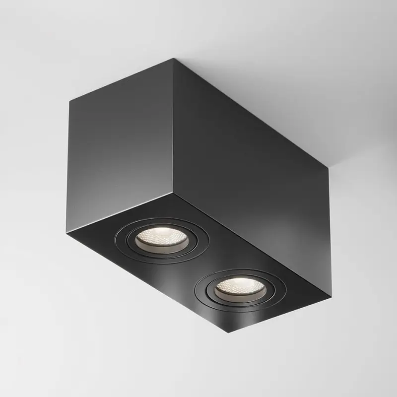 Deckenleuchte – Schwarze Optik, Alu Körper, Zwei GU10 - Atom | Maytoni