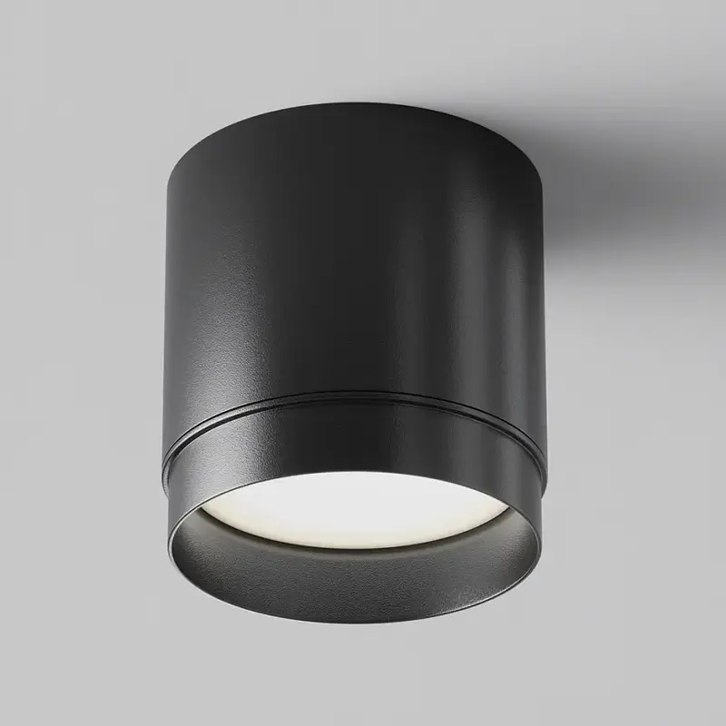 Deckenleuchte – Schwarzes Aluminium, 1×GX53 Fassung, 8,5 cm Höhe - Polar | Maytoni