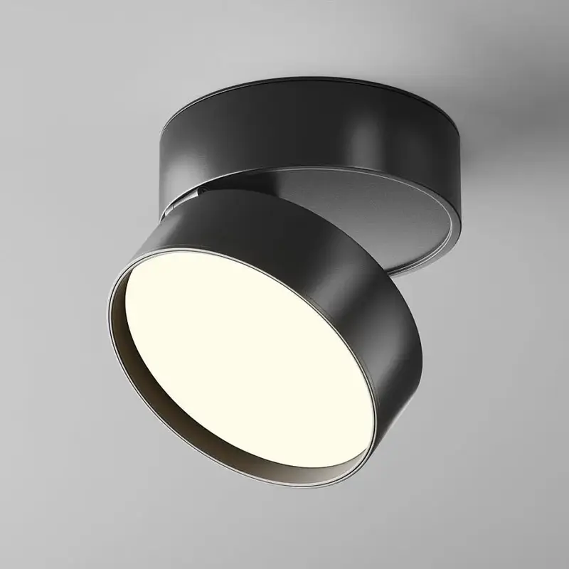 Deckenleuchte – Schwarzes Aluminium, 18 W Leistung, Ø12 cm, Warmweiß, CRI 90 - Onda | Maytoni