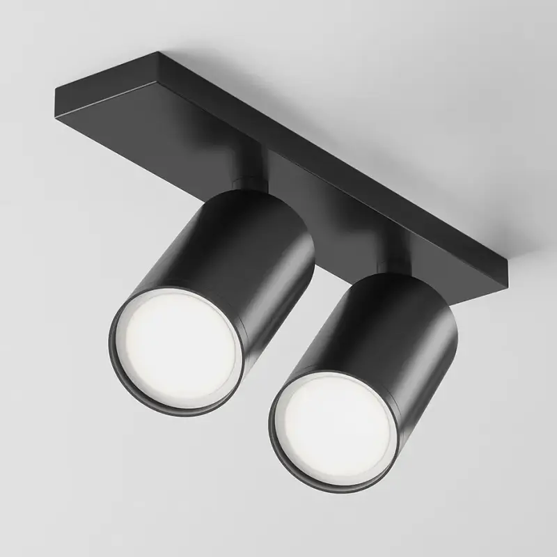 Deckenleuchte – Schwarzes Aluminium, 2 × GU10, 10 W Leistung, Höhe 12 cm - Focus S | Maytoni