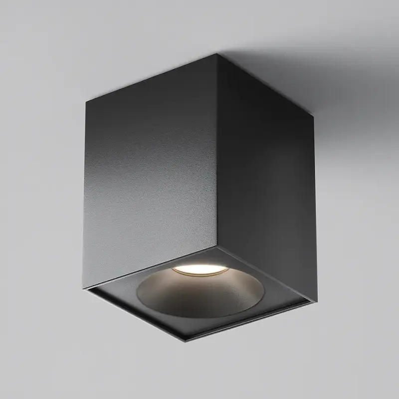 Deckenleuchte – Schwarzes Finish, Aluminium Gehäuse, GU10 Fassung, Ø9 cm - Zoom | Maytoni
