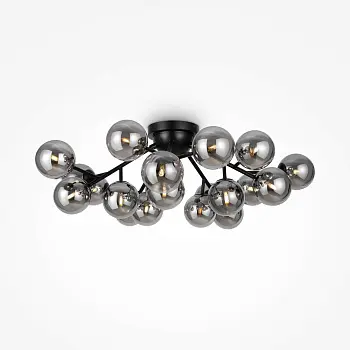 Deckenleuchte – Schwarzes Metall, 20-flammiges Design, Glasschirme - Dallas | Maytoni