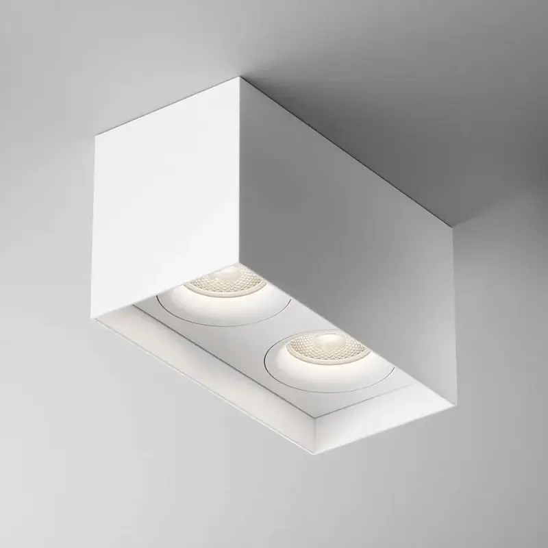 Deckenleuchte – Weißes Aluminium, 2× GU10, Rechteckige Form, IP20 Schutz - Slim | Maytoni