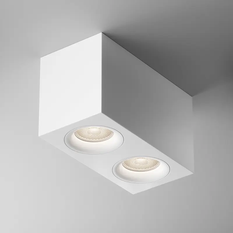 Deckenleuchte – Weißes Aluminium, 2× GU10, Rechteckige Form, IP20 Schutz - Slim | Maytoni