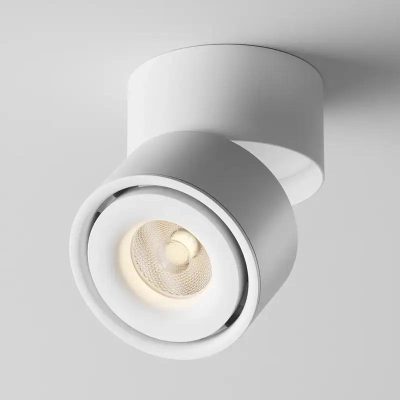Deckenleuchte – Weißes Finish, Aluminium Gehäuse, Triac Dimmung, Warmweiß, Ø10 cm - Yin | Maytoni