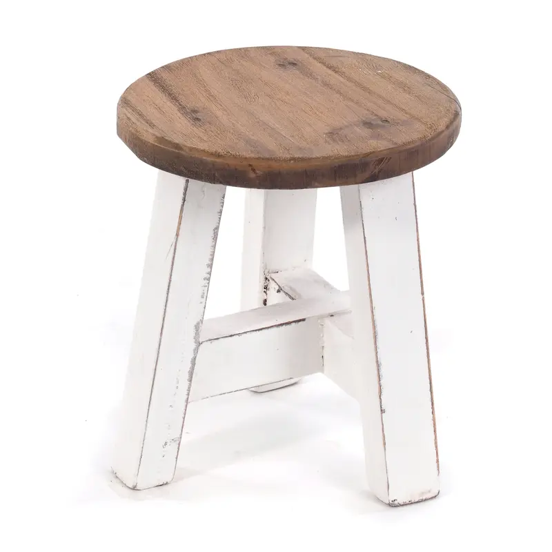 DEKO HOCKER "BERN" | rund, 23,5x20,5 cm (HxB), Mahagoni | Schemel | Farbe