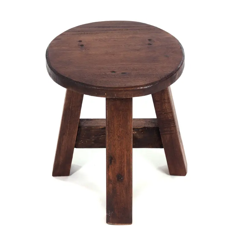 DEKO HOCKER "BERN" | rund, 23,5x20,5 cm (HxB), Mahagoni | Schemel | Farbe