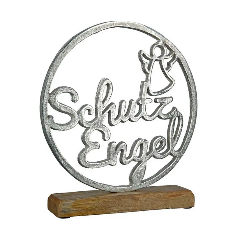 Deko Kreis aus Metall mit Schriftzug Schutzengel 25cm