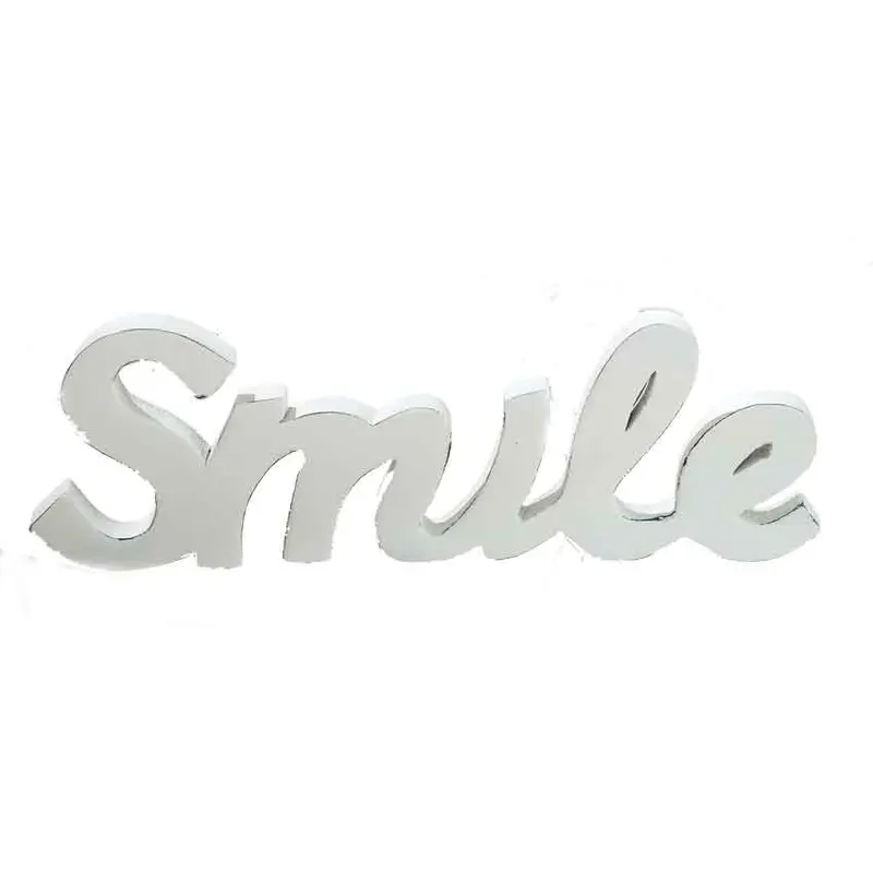 Deko Schrift Smile 36 cm weiß
