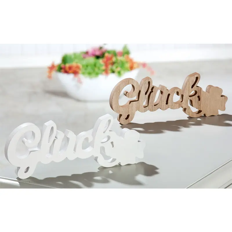 Deko Schriftzug Glück mit Kleeblatt