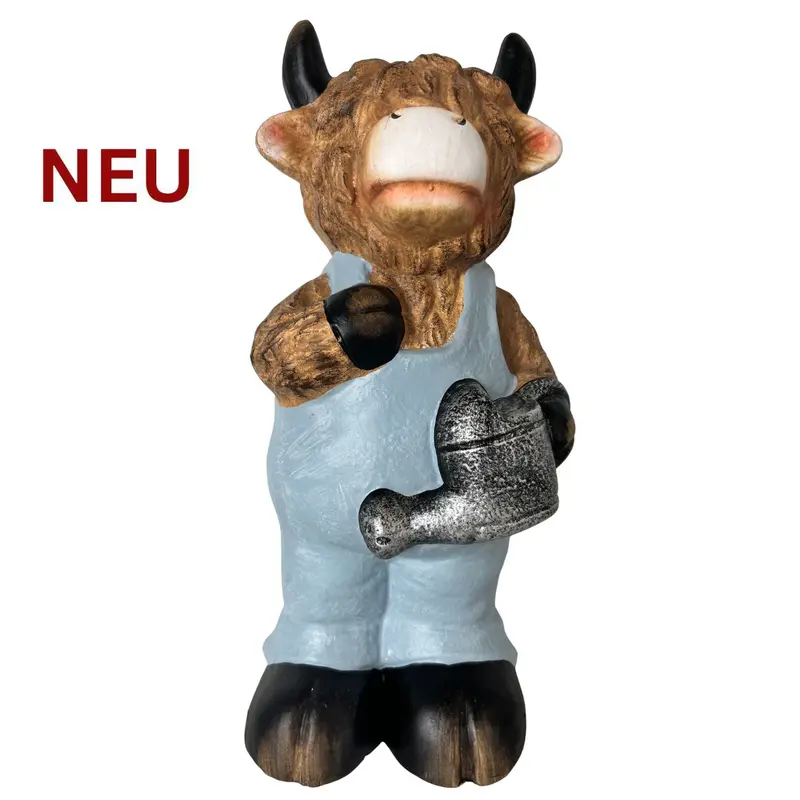 Dekofigur "Galloway-Junge mit Gießkanne", Terrakotta, 26 cm