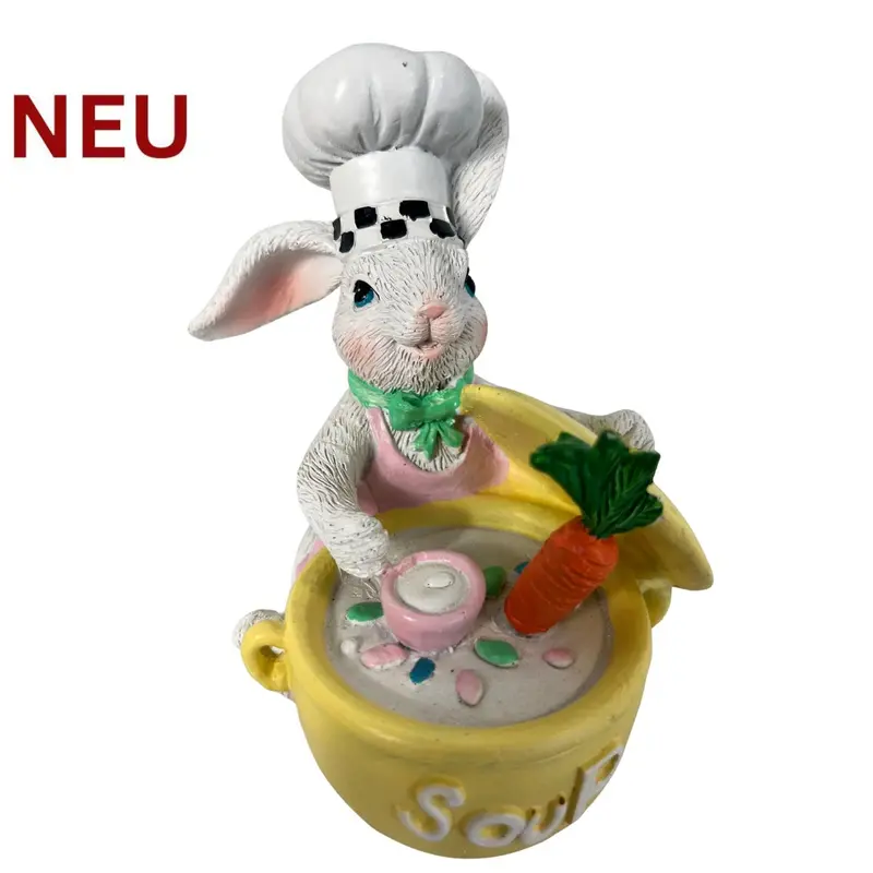 Dekofigur "Osterhase Koch", farbig, 12 cm