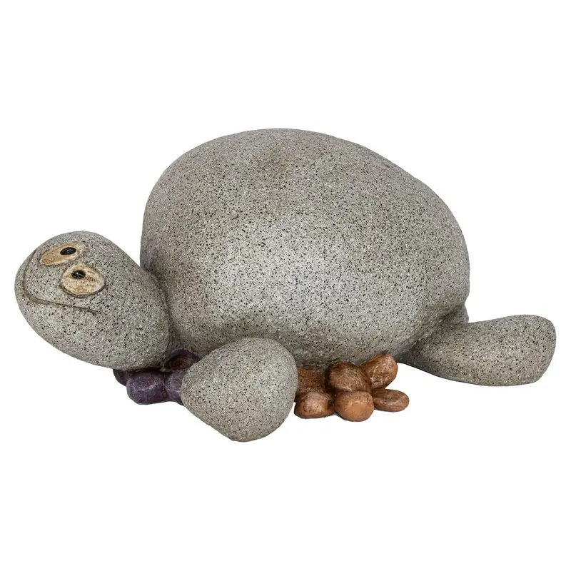 Dekofigur Schildkröte aus Polyresin im Stein-Design