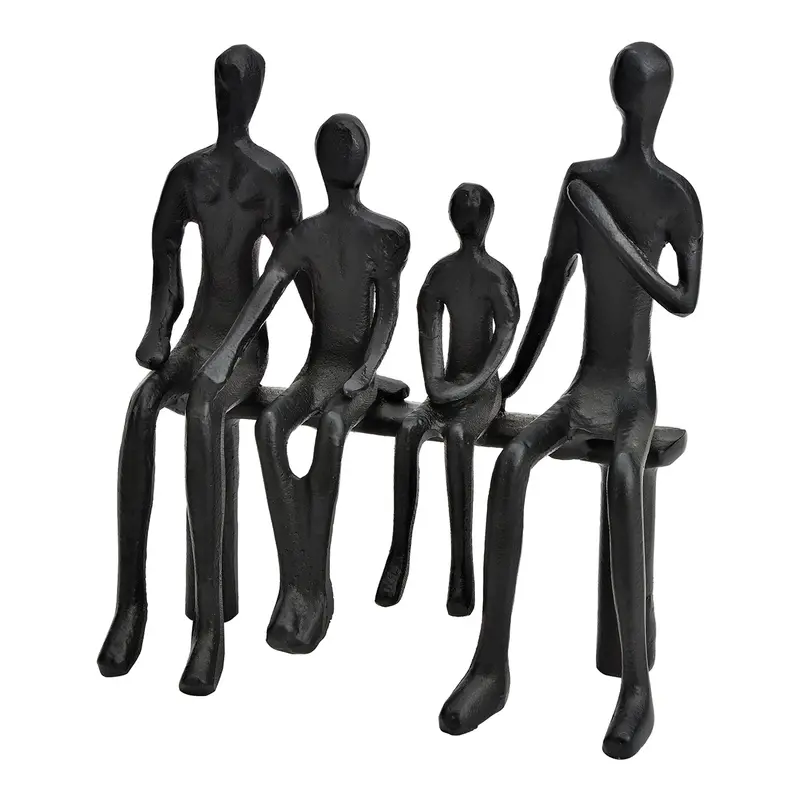 Dekofigur – Schwarzes Metall, Minimalistisches Design - Family | Wurm