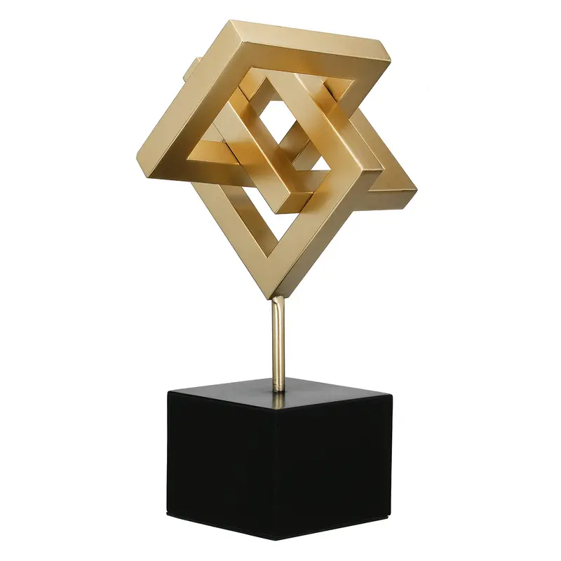 Dekoobjekt – Geometrisches Design, Verschlungene Form, Goldene Metalloptik - Connect | Gilde
