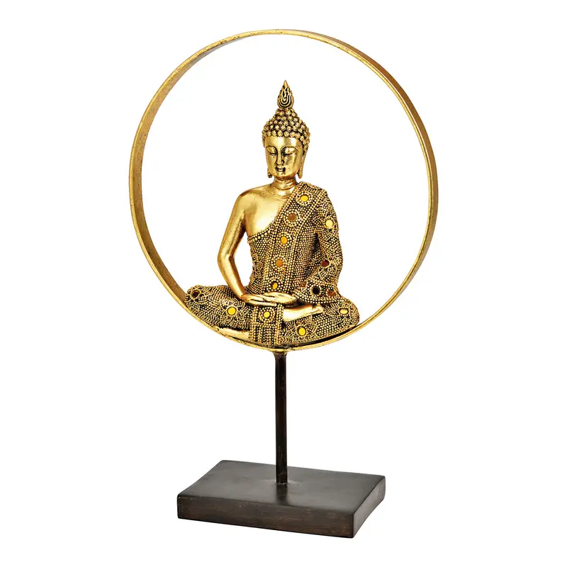 Dekoobjekt - Polyresin Gold Ruhig, Buddha | Wurm