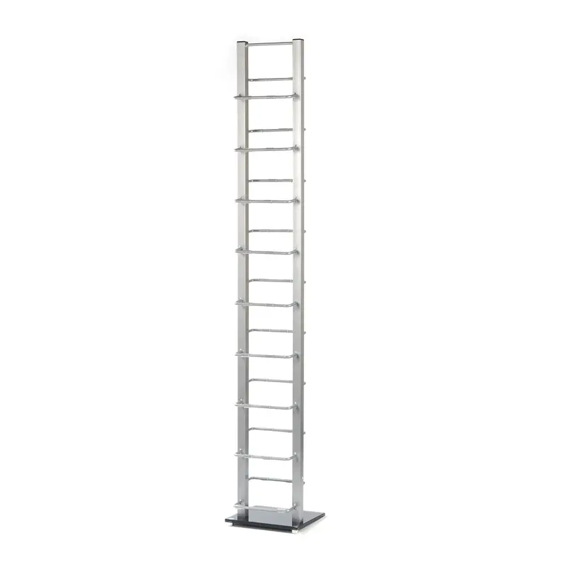 DESIGN CD STÄNDER "TOWER" | silber, 138 cm, Metall | für 126 CDs