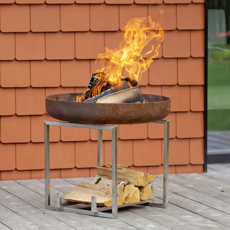 Design-Feuerschale TOMAS | Erhöhtes Edelstahl-Gestell