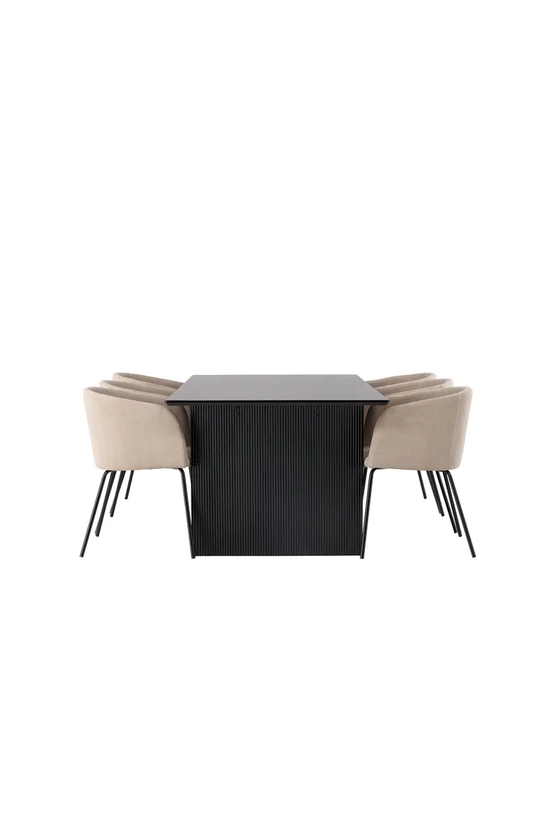 Dining Set Vail Mit Den Stühlen Berit Rechteckiges Essgruppen Set